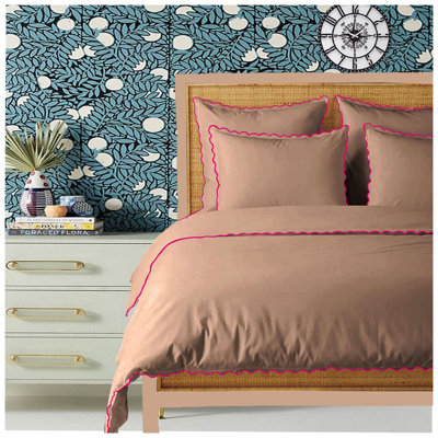 400TC Cotton Small Scallop Embroidery Duvet Cover Set
