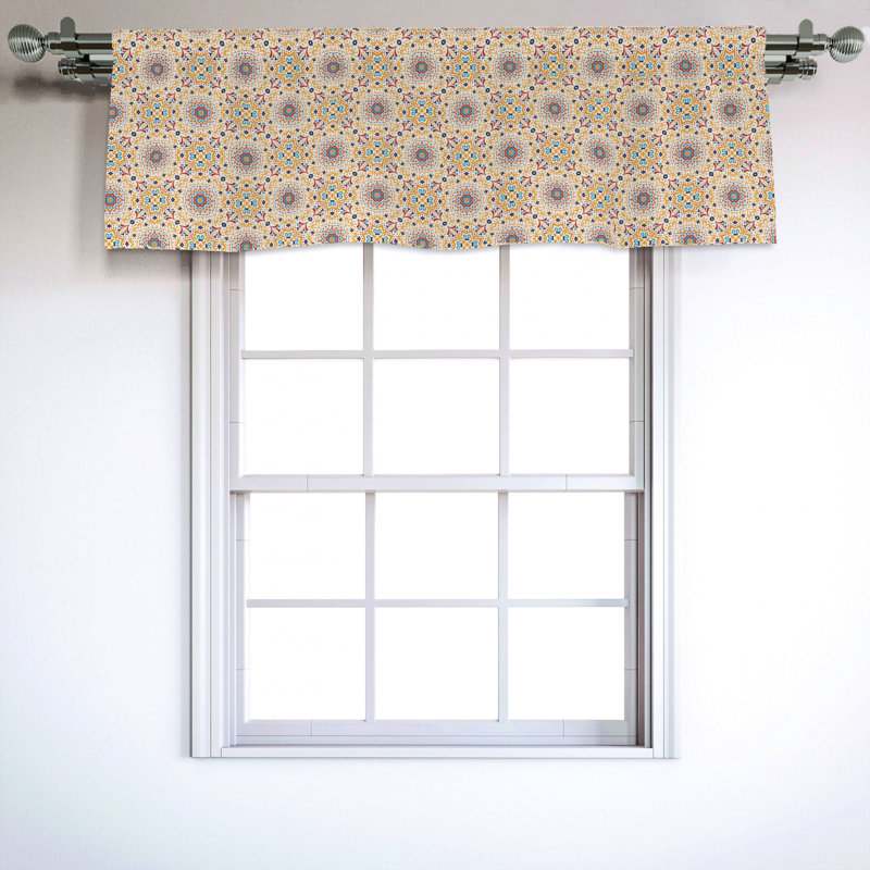 Sateen Ikat Ruffled Window Valance
