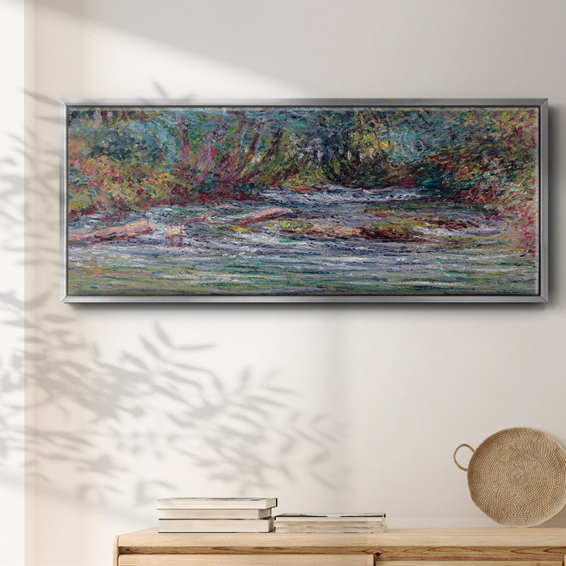 The River Of Epte At Giverny, Summer, 1884, reproduction d'art sur toile, H 24 po x l 60 po x P 1,5 po