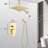 Ceiling Mounted Shower Of Gold Brass - Handheld And 12" Head For Natural Rainfall Satisfaction Uncomplicated Cleaning Nature System With & Experience Easy-124646413