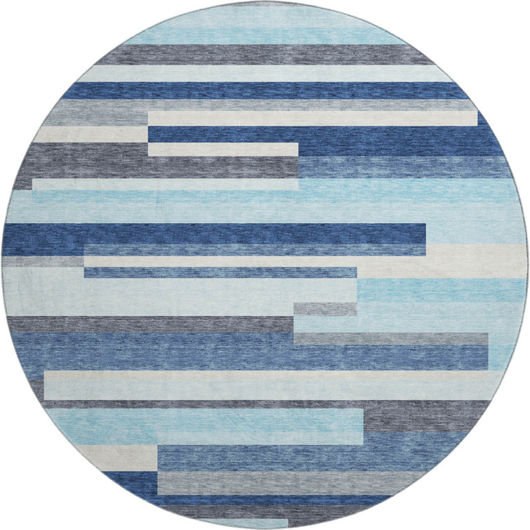 Premium Machine Washable Prisco Blue Rug