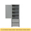 Grande armoire de rangement pour salle de bain, armoire de rangement autoportante avec deux tiroirs et tablette réglable, panneau de fibres à densité moyenne avec finition peinte, gris-901230111