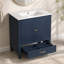 [Vidéo] Ensemble de meuble-lavabo 60 po avec lavabo double, 2 armoires avec porte, 2 tiroirs, bleu