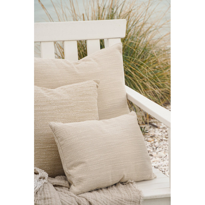 Housse de coussin d'extérieur Natural Waves, Beige, 24 po x 24 po