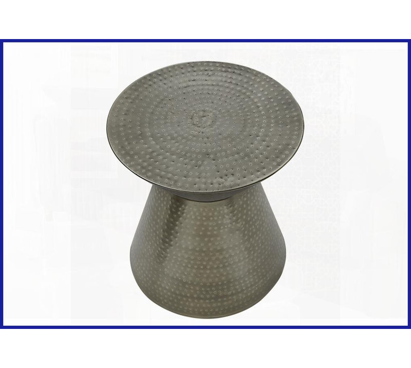Table basse moderne en métal gris - Sablier martelé pour le salon et amp; Chambre à coucher, assemblage facile, Argent