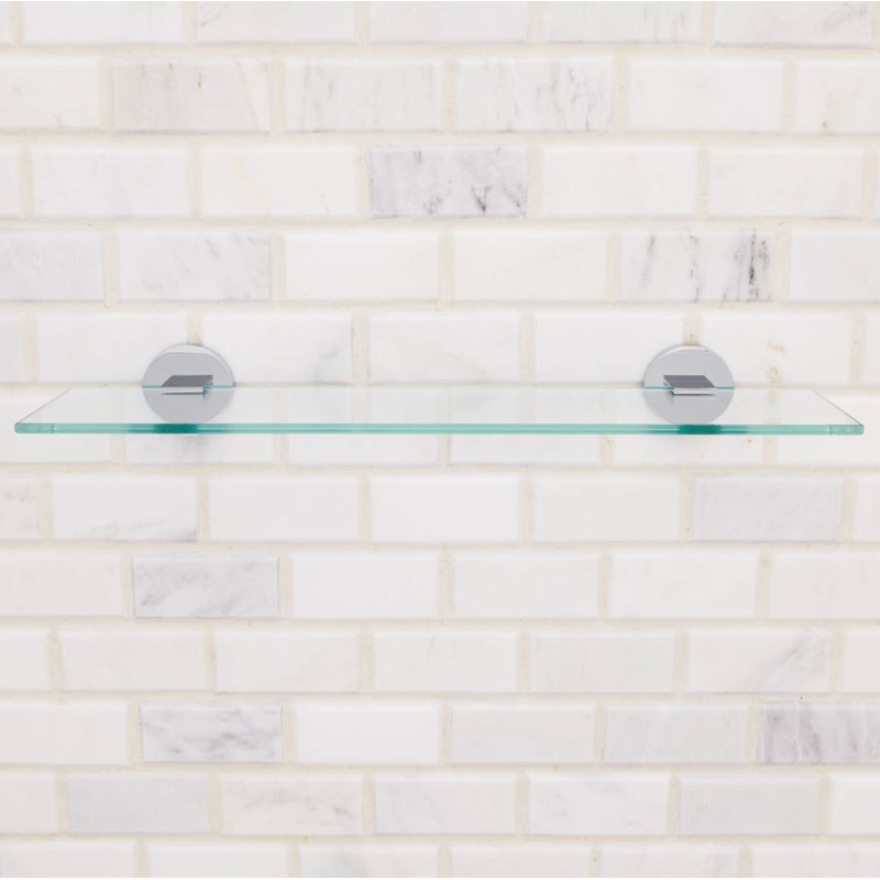 Neo Glass Bathroom Shelf, Polished Chrome