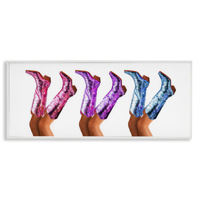 Trendy Glam Cowgirl Boots Framed Giclee, design by Amanda Greenwood