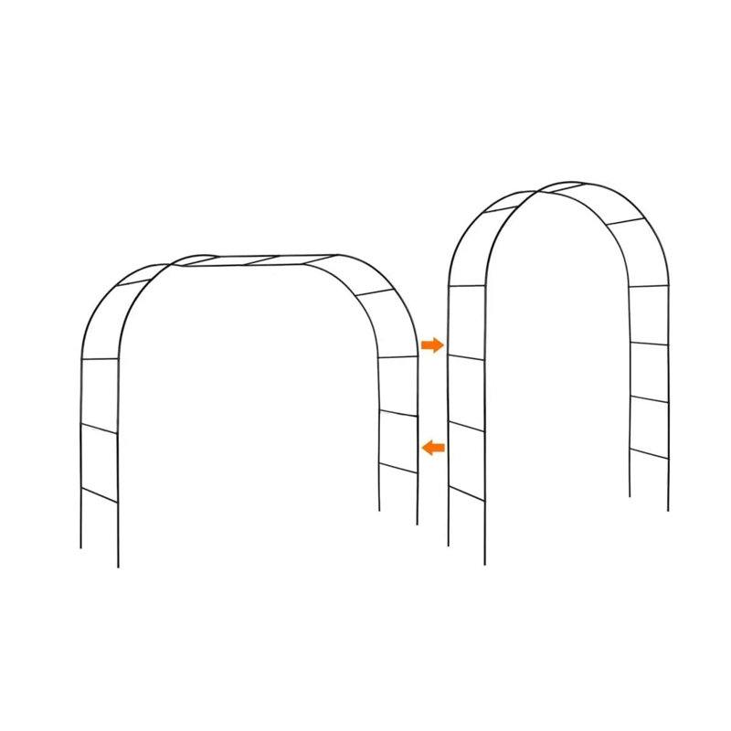 Tonnelle de jardin réglable en métal vert foncé - Treillis d'assemblage bidirectionnel de 6 à 8 pi pour plantes grimpantes, décoration de mariage / événement extérieur (configuration plus large ou plus haute)