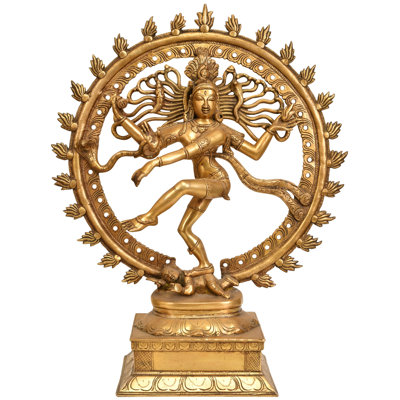 Statue en laiton 21 po Nataraja - sculpture de danse cosmique Shiva fabriquée à la main pour le temple