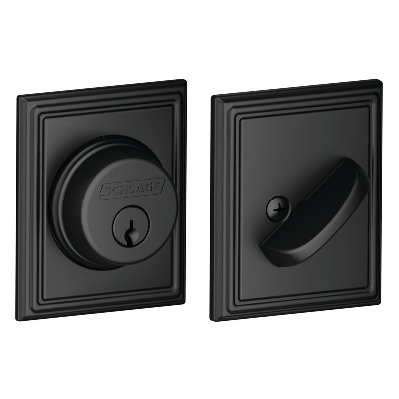 Single Cylinder Deadbolt with Addison Trim, Matte Black
