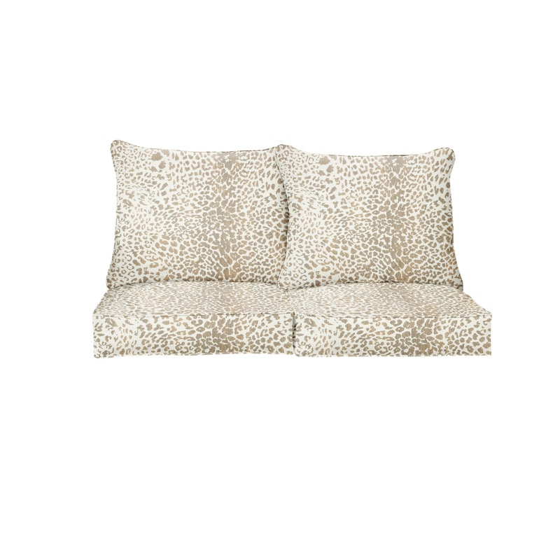 Sunbrella Outdoor Loveseat Pillow and Cushion Set, 22.5 in W x 22.5 in D x 5 in H, Sunbrella - Instinct Dune