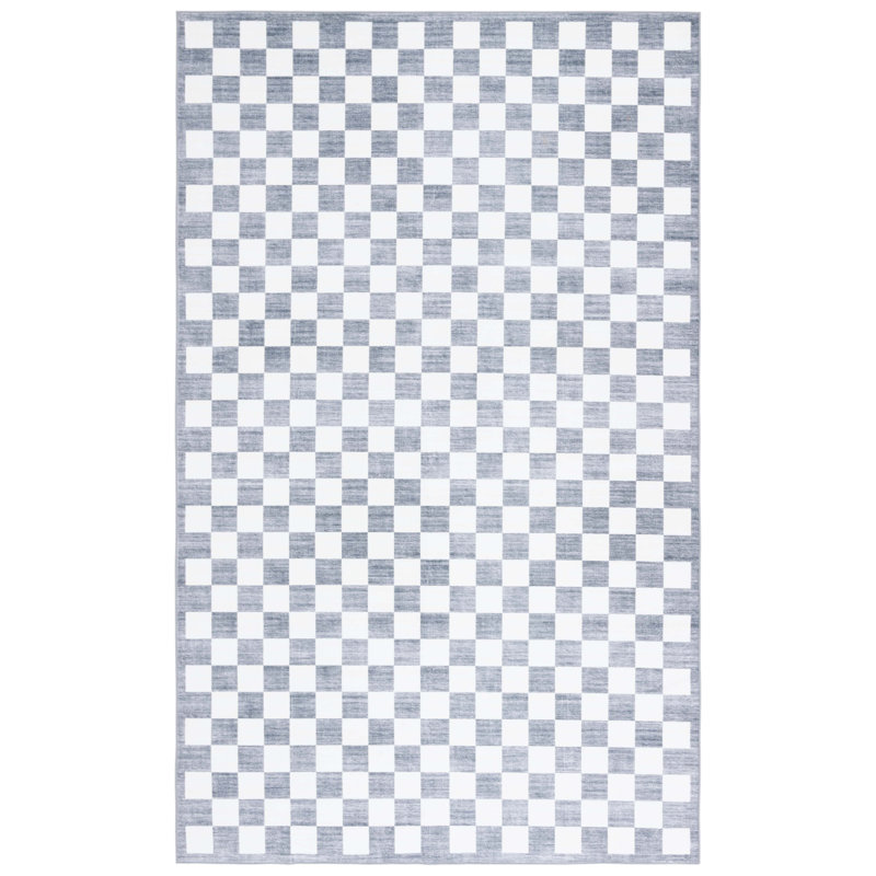 Josalina Clara Performance Machine Washable Checkered Rug, Rectangle 9' x 12'