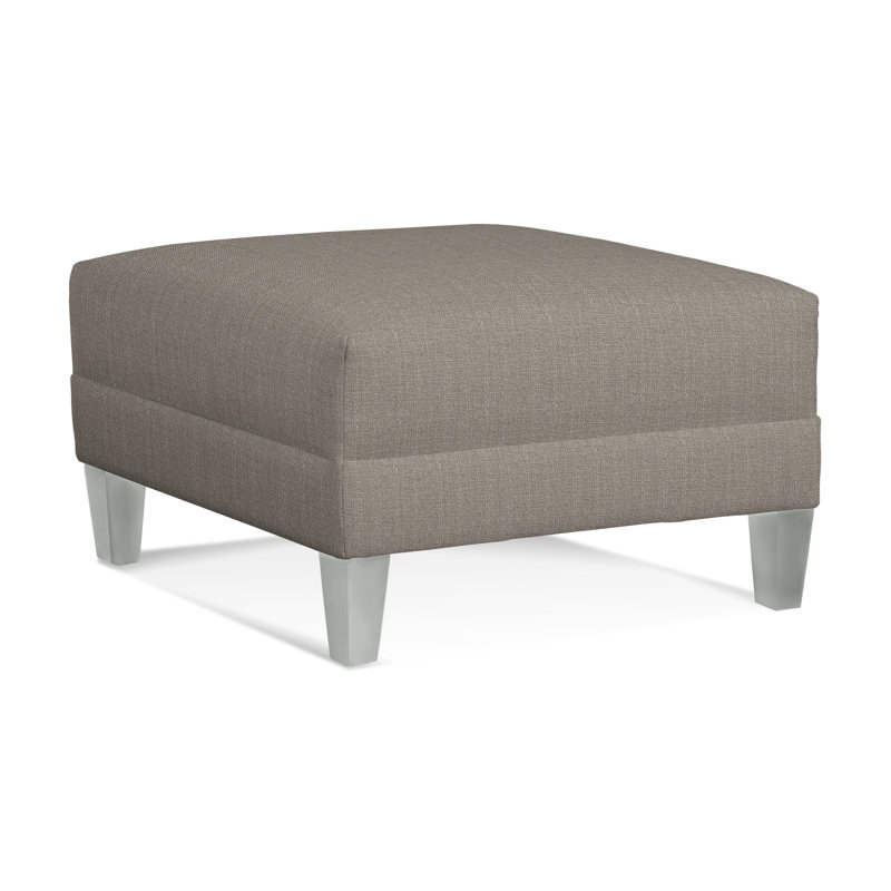 Alexa Square Ottoman, Stone Crypton Performance; 0884-83, Nickel