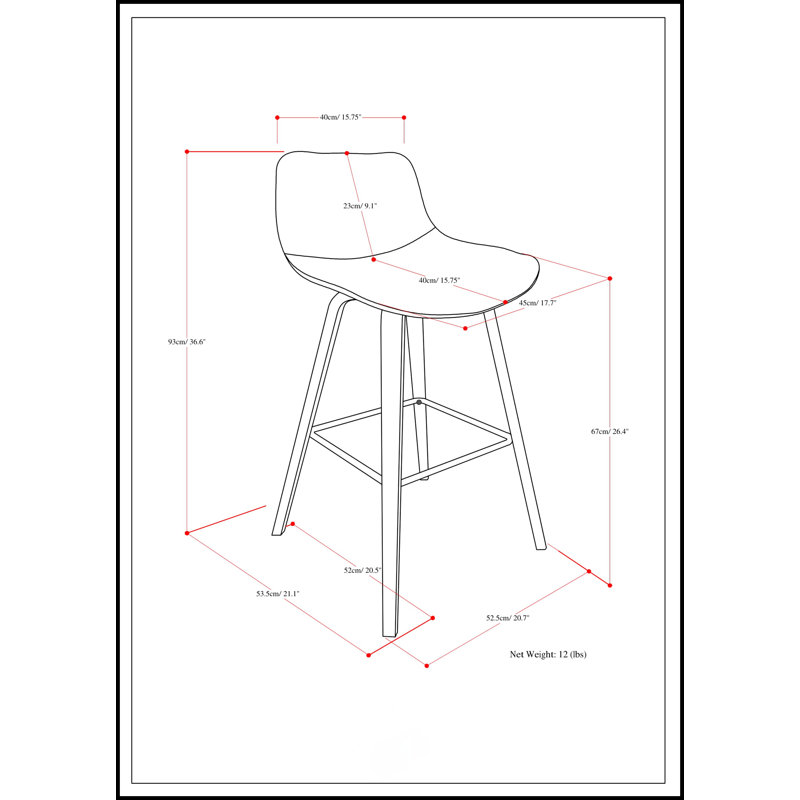 Tabouret à hauteur de comptoir / bar Harvard (ensemble de 2)