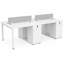 Ensemble de bureau moderne pour 4 personnes avec 4 chaises de bureau ergonomiques, armoires verrouillables et cloisons d'intimité, bureau à cloisons blanc