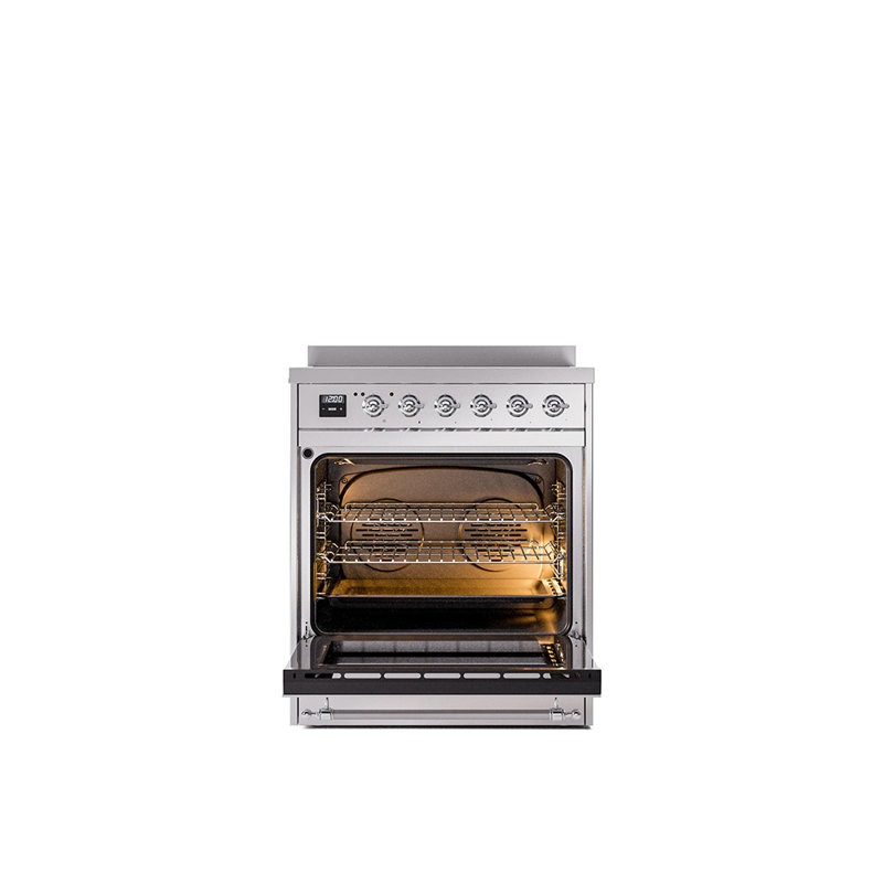 ILVE Nostalgie II 30 in Induction Range, Stainless Steel/Chrome