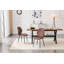 Ensemble de 4 chaises modernes en polyuréthane matelassé brun clair avec pieds en métal noir-513434784