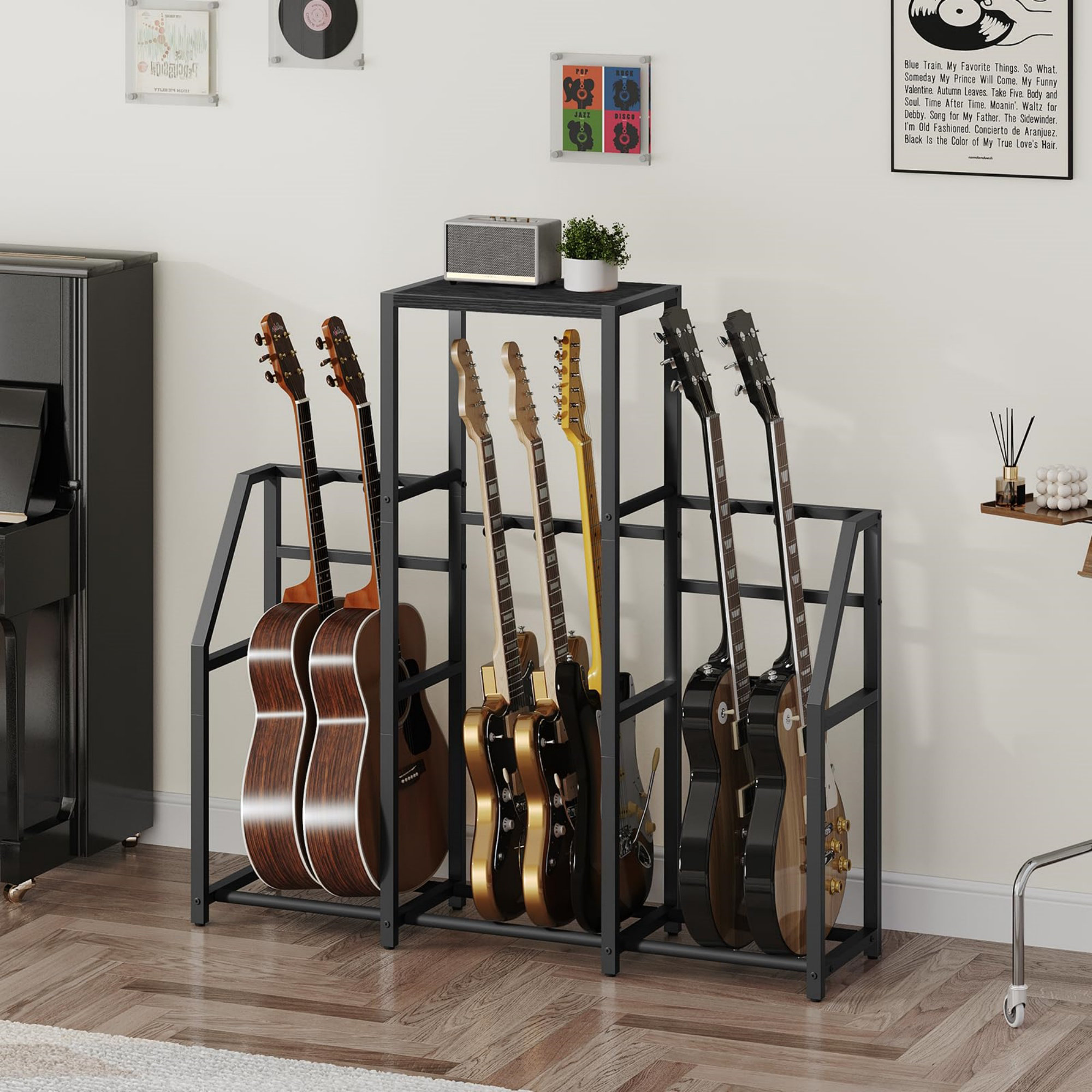 Wrought Studio Guitar Stand, Multi Guitar Rack Stand For 7-10 String ...