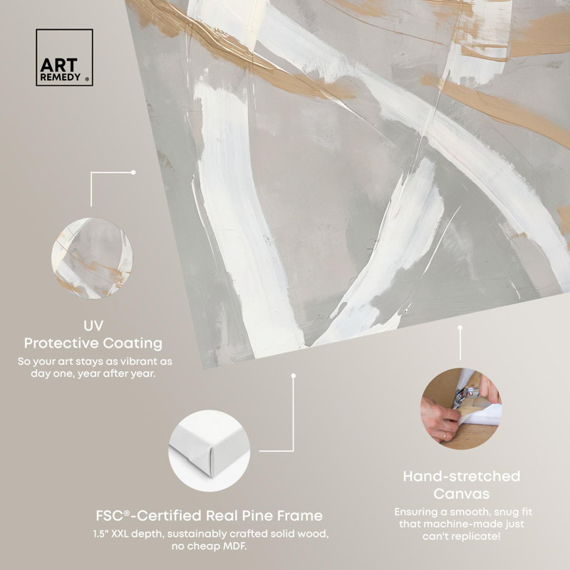«Silvered Spirals Canvas Elegant Gold Abstract» par Art Remedy, Toile tendue, H 24 po x l 16 po