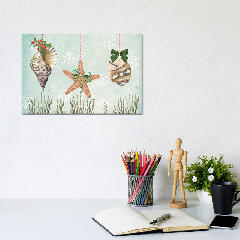 Christmas Coastal Collection A by Jade Reynolds - Wrapped Canvas Print, 20.32 cm H x 30.48 cm W