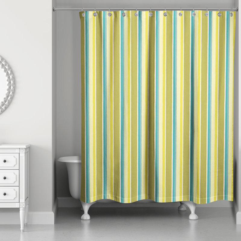 Rideau de douche simple Mathes, Vert
