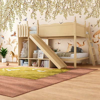 Lits modernes avec rangement, lit superposé en bois MDF pour enfants