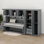 Lit escamotable simple avec bureau, lit mural pliable en bois multifonctionnel avec garde-robe, tiroirs et armoire