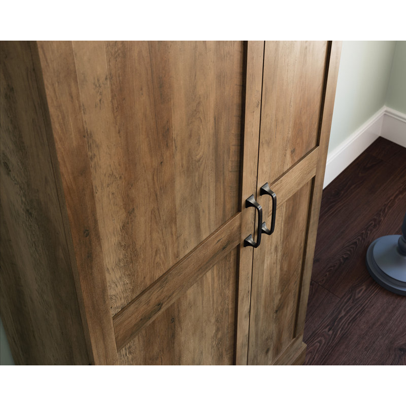 Rural Pine Freestanding Storage Cabinet with Adjustable Shelving