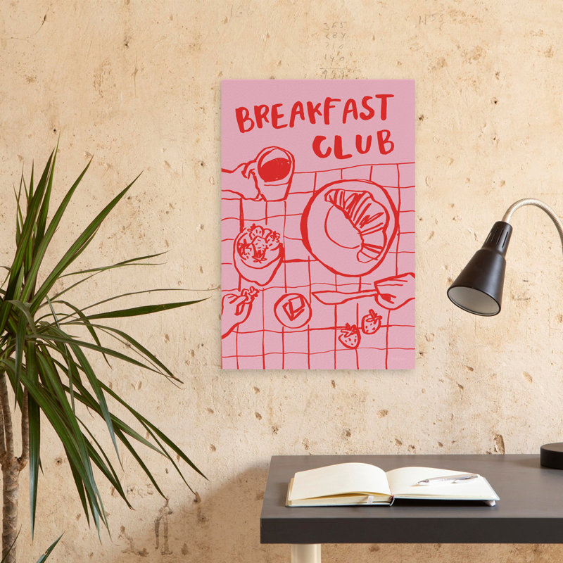 Petit déjeuner Doodles III, art abstrait, art contemporain, H 24 po x l 16 po
