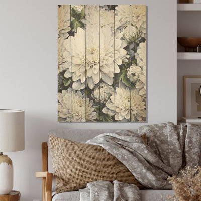 Minimalisme des mamans en vert et blanc - Art sur bois de pin naturel