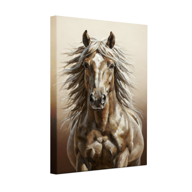 Portrait d'animaux avec crinière et yeux expressifs, H 36 po x l 24 po