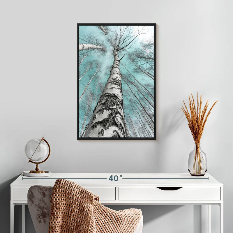 Bouleaux imposants, Cadre flottant noir, 17 po x 25 po