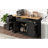 Multi-Functional Storage Sideboard, Extendable Dining Table, Adjustable Shelves, 3-Tier Pull-Out Rack, Kitchen Island Storage For Kitchen, Dining Room, Living Room (Black), Kitchen Island-1281784164