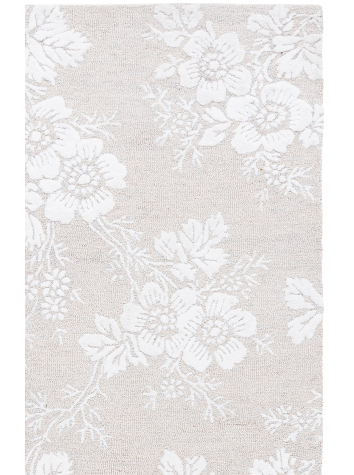 Hand-Tufted Wool Floral Rug, Square 6'