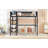 Metal Loft Bed With 4-Tier Shelves And Storage,Platform Bed,Bed Frame-1035860550-1035860551