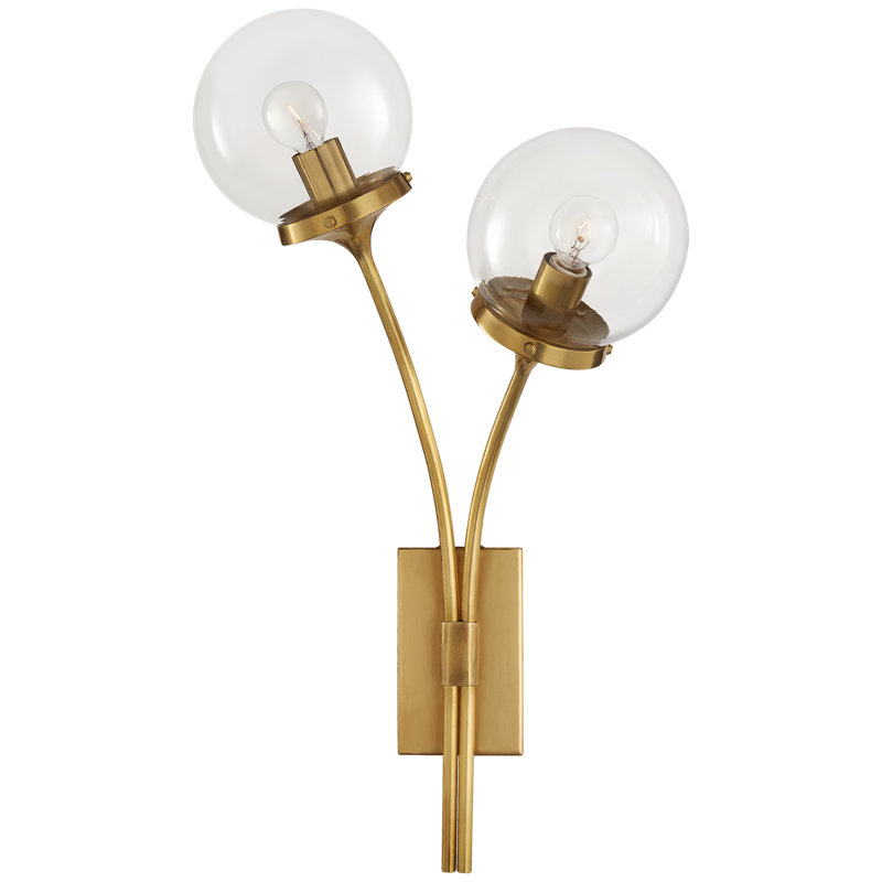 kate spade new york Prescott Right Sconce, Clear Glass, Soft Brass
