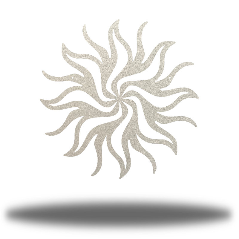 Décoration murale tribal soleil, H 18 po x l 18 po x P 0,01 po, Argent