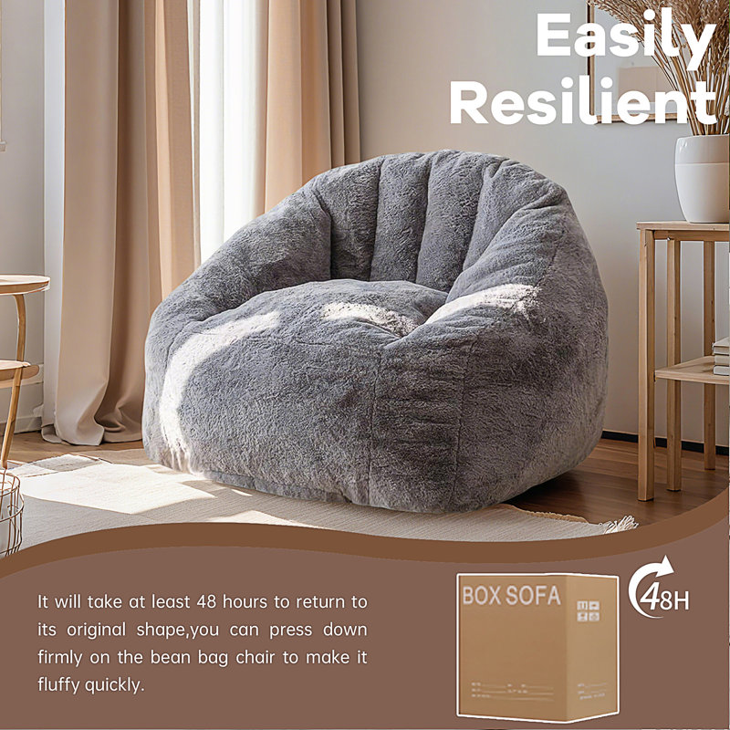 Fauteuil à billes, Tissu gris pâle