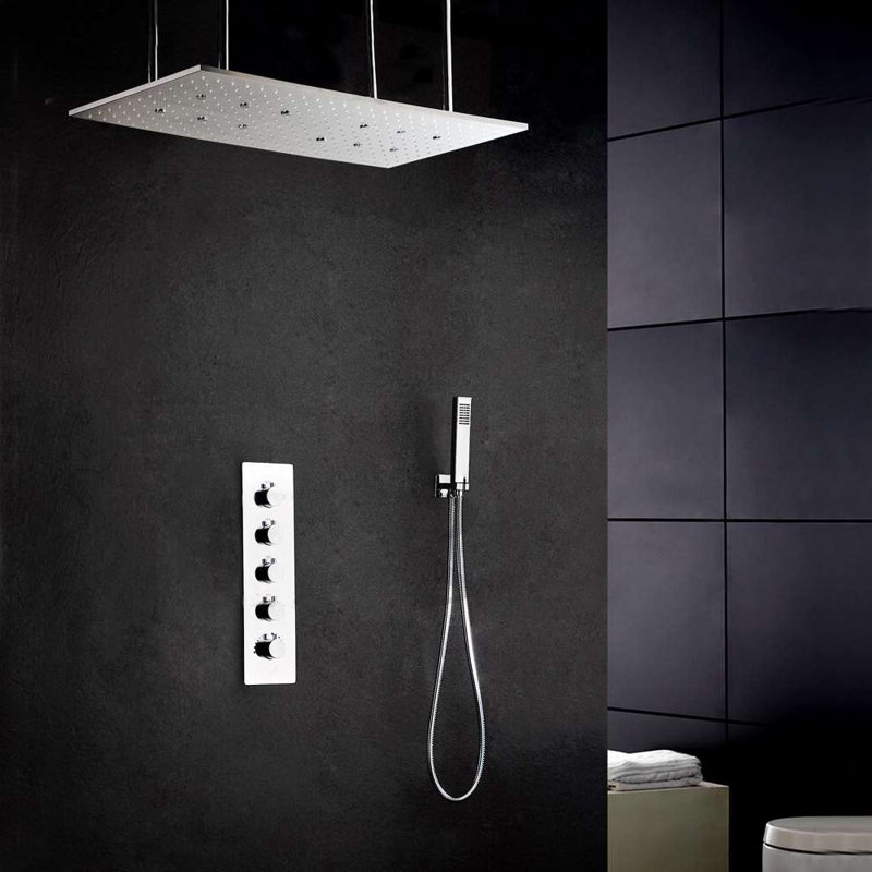 Système de douche thermostatique à DEL Verona avec contrôle de température et modes de pluie