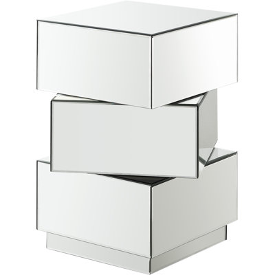 Chih Mirrored Glass Top End Table