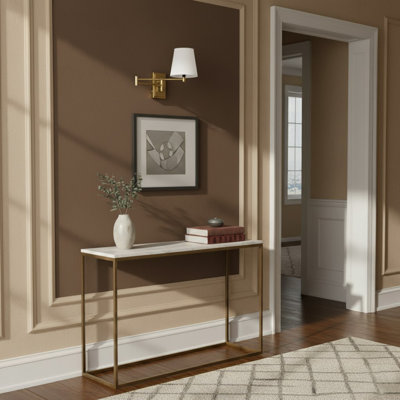 Janis Adjustable Swing Arm Wall Sconce with White Linen Shade