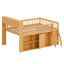 Lit mezzanine contemporain avec rangement intégré et tête de lit avec lumières décoratives DEL-11654980