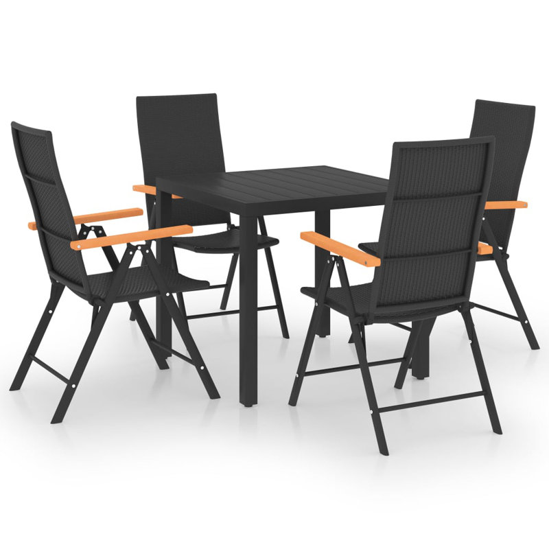 Rectangular 4 - Person Dining Set, Black, 59.06" L x 35.43" W x 29.13" H