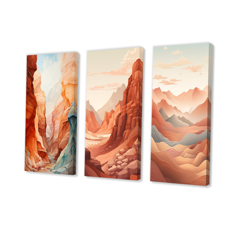 Canyon Canyon, paysage minimaliste, H 28 po x l 36 po, Toile tendue