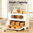 Extra Large Bamboo Bread Box With Magnetic Acrylic Door, 2-Tier, (White)