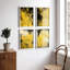"Abstrait, art texturé jaune et noir", 4 pièces-101520152-101520156