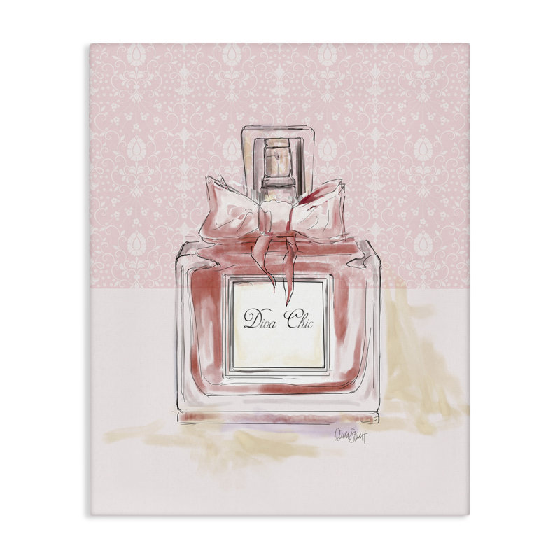Toile de parfum Diva Chic Pink, design par Carol Robinson, H 20 po x l 16 po