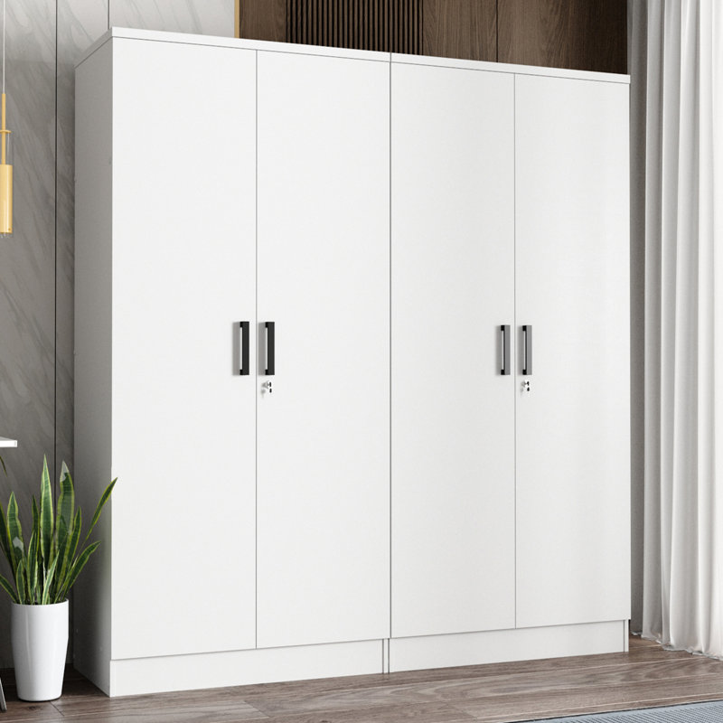 Double garde-robe avec 4 portes minces! , Blanc