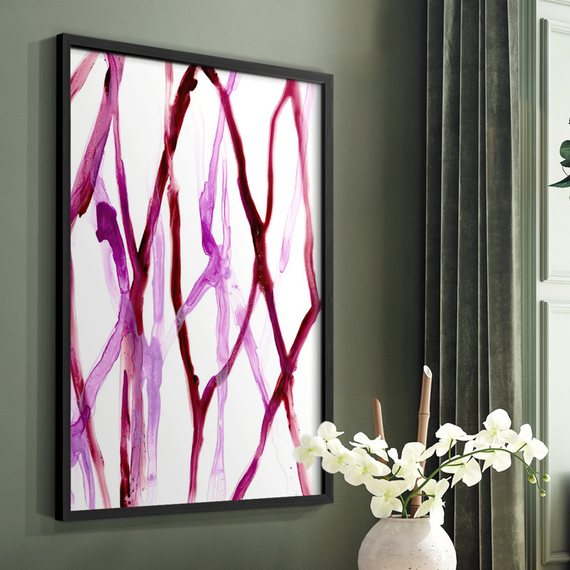 Runnel XVI Framed Print - Solid Wood, 10" H x 8" W, Black