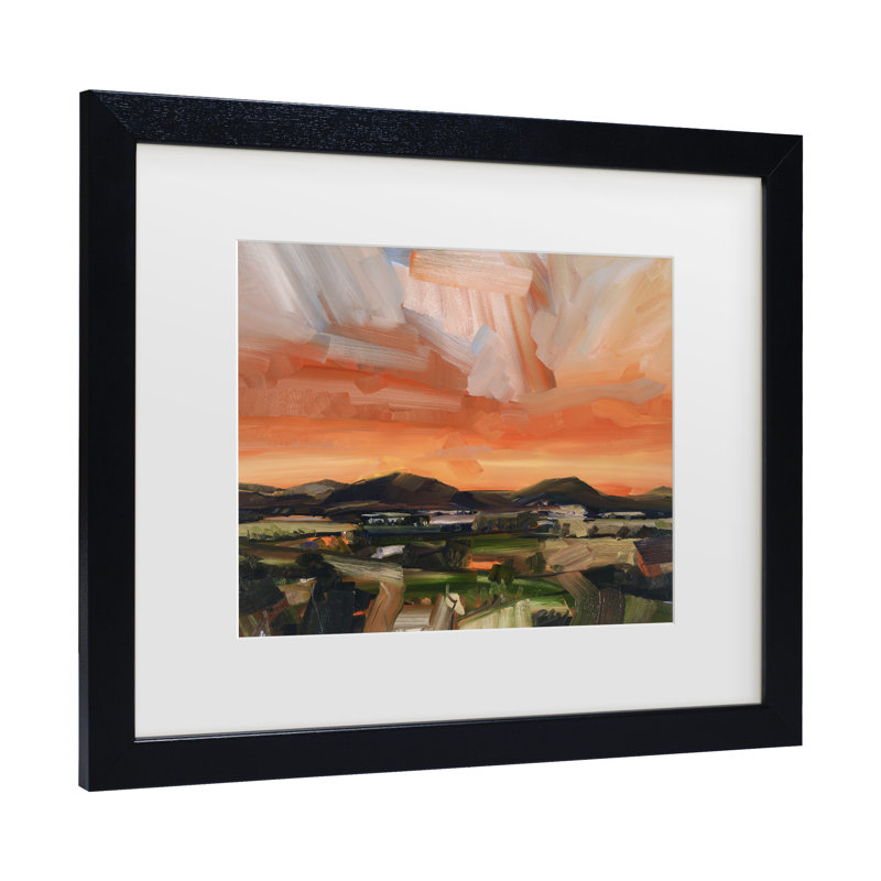 Art mural encadré - Décoration murale Simon Andrew «Early Evening Landscape» avec cadre mat - Art du salon, de la cuisine et de la salle de bain - 11 x 14